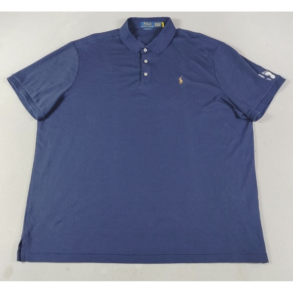 Polo Ralph Lauren Polo Shirt Mens 2XL Blue Classic Fit Pony Cotton Jersey Casual